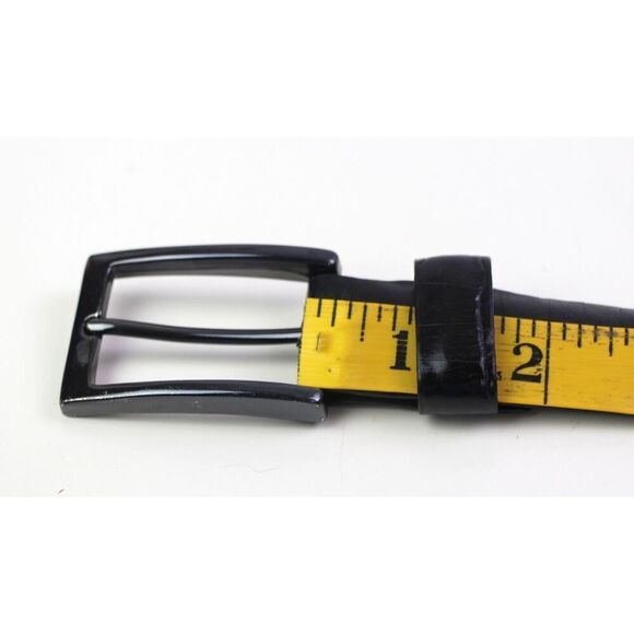 BLACK GENUINE LEATHER CROCO PRINT 1 1/8"Wd CASUAL DRESS MEN'S BELT Sz 40 (A6 - Picture 10 of 13